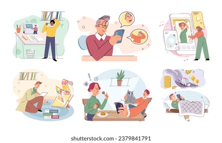Child with tablet. Vector illustration. Toddlers are increasingly using digital tablets as means entertainment and learning Smart devices have revolutionized way children interact with technology