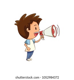 Child talking megaphone