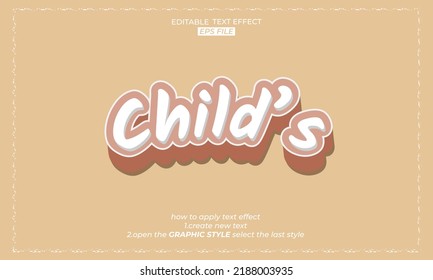 child text effect, font editable, typography