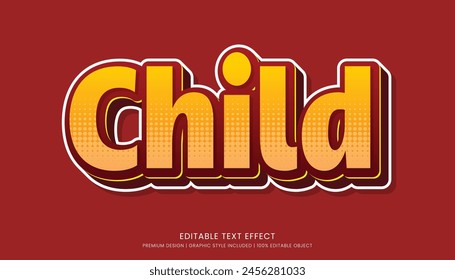 child text effect template editable design for business logo and brand