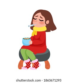 A Child that is sick. Child with a high temperature