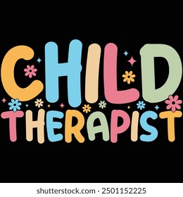 Child Therapist Retro T-shirt Design