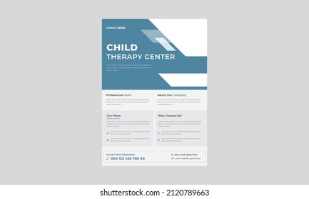 Child Therapy Flyer Design,  Group Child Therapy Flyer Template, Support Group For Child Flyer.