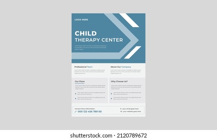 Child Therapy Flyer Design,  Group Child Therapy Flyer Template, Support Group For Child Flyer.