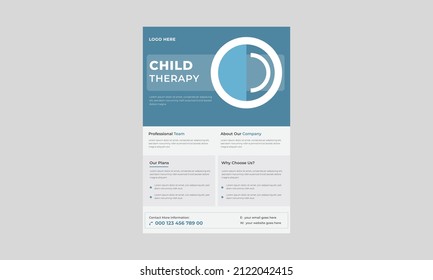 Child Therapy Flyer Design,  Group Child Therapy Flyer Template, Support Group For Child Flyer.