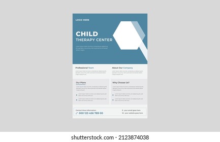 Child Therapy Flyer Design,  Group Child Therapy Flyer Template, Support Group For Child Flyer.