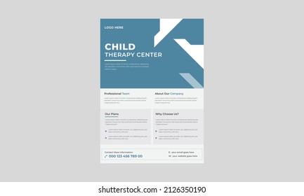 Child Therapy Flyer Design,  Group Child Therapy Flyer Template, Support Group For Child Flyer.