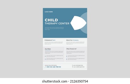 Child Therapy Flyer Design,  Group Child Therapy Flyer Template, Support Group For Child Flyer.