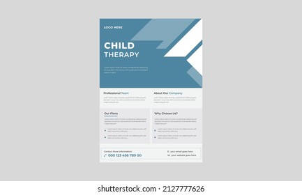 Child Therapy Flyer Design,  Group Child Therapy Flyer Template, Support Group For Child Flyer.