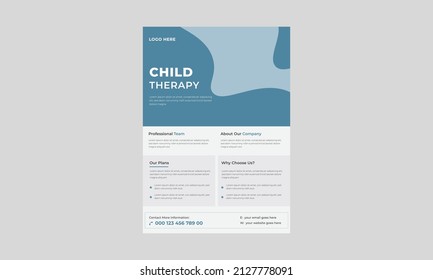 Child Therapy Flyer Design,  Group Child Therapy Flyer Template, Support Group For Child Flyer.