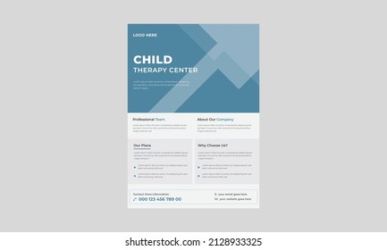 Child Therapy Flyer Design,  Group Child Therapy Flyer Template, Support Group For Child Flyer.