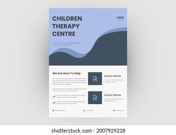 Child therapy flyer template. Children counseling poster leaflet template.
Group child therapy flyer template.