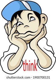 a child is thinking about something