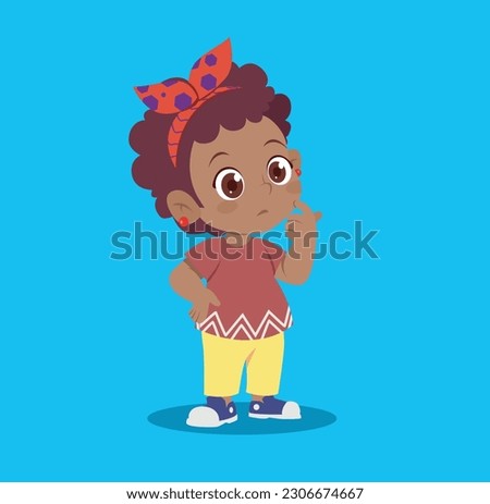 A child thinking confused, creative, Zaki