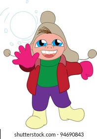 A child throws a snowball
