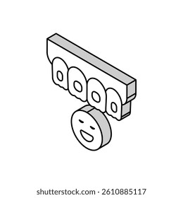 child tooth braces isometric icon vector. child tooth braces sign. isolated symbol illustration
