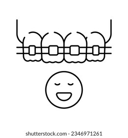 child tooth braces line icon vector. child tooth braces sign. isolated contour symbol black illustration