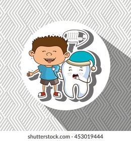 child with tooth isolated icon design, vector illustration  graphic 