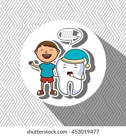 child with tooth isolated icon design, vector illustration  graphic 