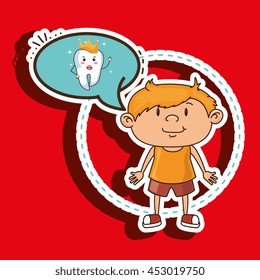 child with tooth isolated icon design, vector illustration  graphic 
