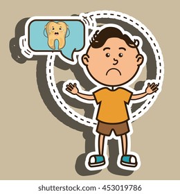 child with tooth isolated icon design, vector illustration  graphic 