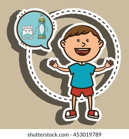 child with tooth isolated icon design, vector illustration  graphic 