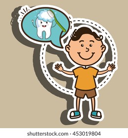child with tooth isolated icon design, vector illustration  graphic 