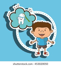 child with tooth isolated icon design, vector illustration  graphic 
