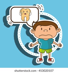 child with tooth isolated icon design, vector illustration  graphic 