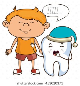 child with tooth isolated icon design, vector illustration  graphic 
