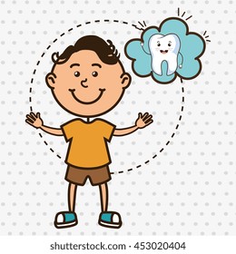 child with tooth isolated icon design, vector illustration  graphic 