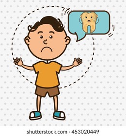 child with tooth isolated icon design, vector illustration  graphic 