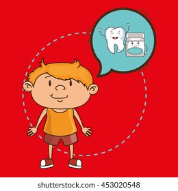 child with tooth isolated icon design, vector illustration  graphic 