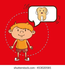 child with tooth isolated icon design, vector illustration  graphic 