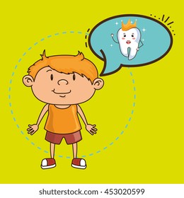 child with tooth isolated icon design, vector illustration  graphic 