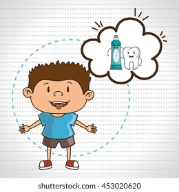 child with tooth isolated icon design, vector illustration  graphic 