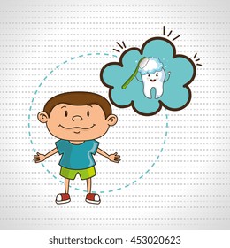 child with tooth isolated icon design, vector illustration  graphic 