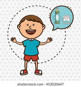 child with tooth isolated icon design, vector illustration  graphic 