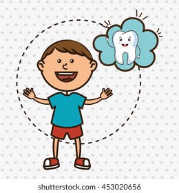 child with tooth isolated icon design, vector illustration  graphic 