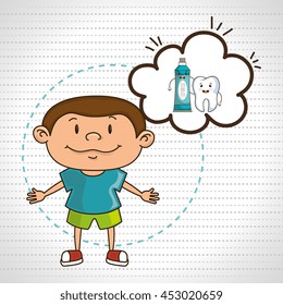 child with tooth isolated icon design, vector illustration  graphic 
