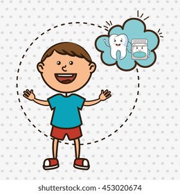 child with tooth isolated icon design, vector illustration  graphic 