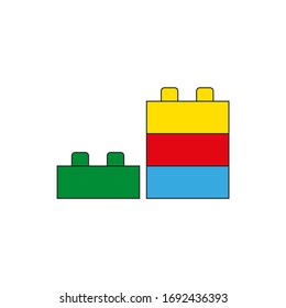 child toy from blocks on white background