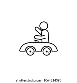 the child with toy car icon. Element of baby and toys for mobile concept and web apps. Thin line  icon for website design and development, app development. Premium icon on white background