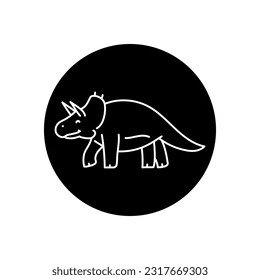 Child toy rhinoceros black line icon. Pictogram for web page, mobile app, promo.