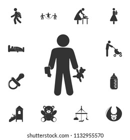 child with toys icon. Detailed set of children life. Premium graphic design. One of the collection icons for websites, web design, mobile app on white background