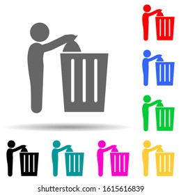 Child, trash multi color style icon. Simple glyph, flat vector of self independet child icons for ui and ux, website or mobile application