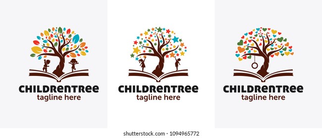 child tree logo with education