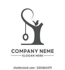 Child Tree Swing Logo Design