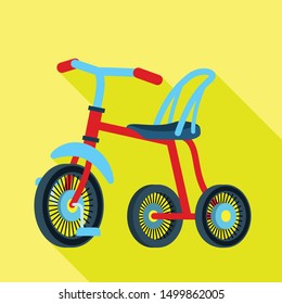 Child tricycle icon. Flat illustration of child tricycle vector icon for web design