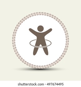 child turns the hoop